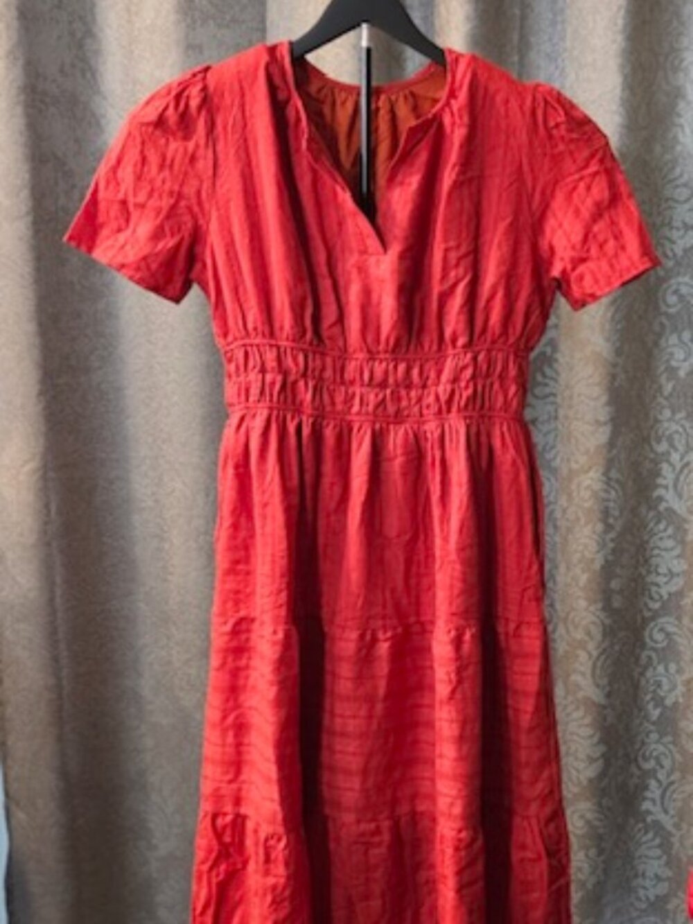 Gorgeous Red Dress V Neck Tiered Bottom XXL NWT